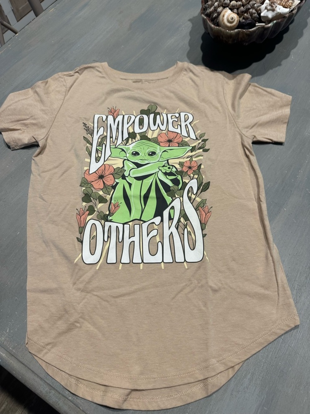 NWOT…Star Wars Empower Others Graphic Tee - Tan with Green and white Print